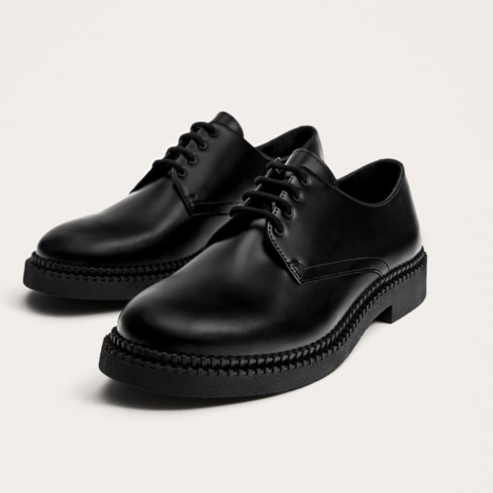 Zara black matte leather new with tags